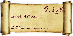 Imrei Ábel névjegykártya